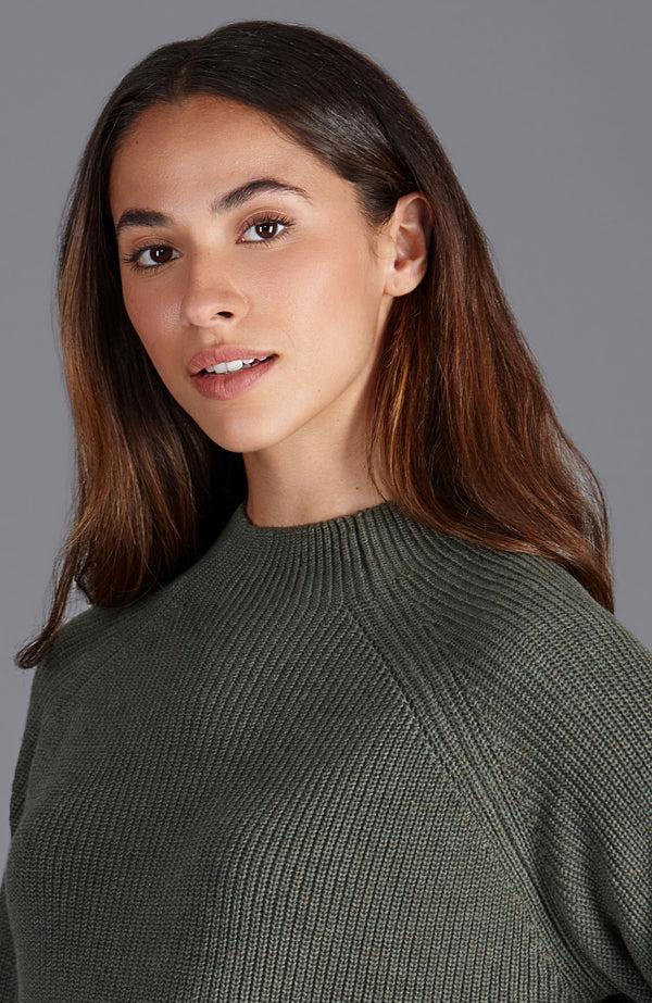 Paul James Womens Pure Cotton High Neck Raglan Jumper