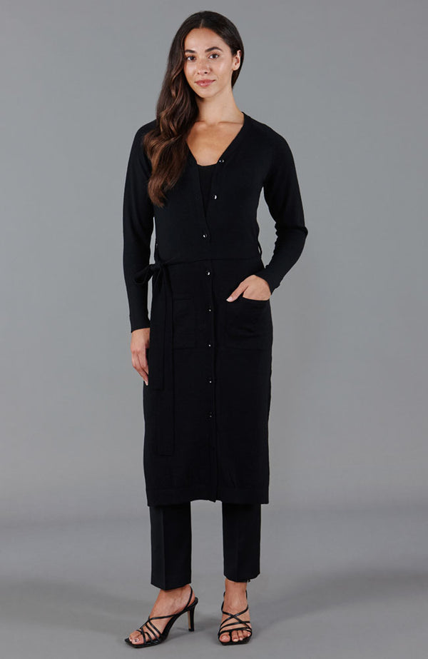 Paul James Womens Pure Extrafine Merino Long Cardigan Dress