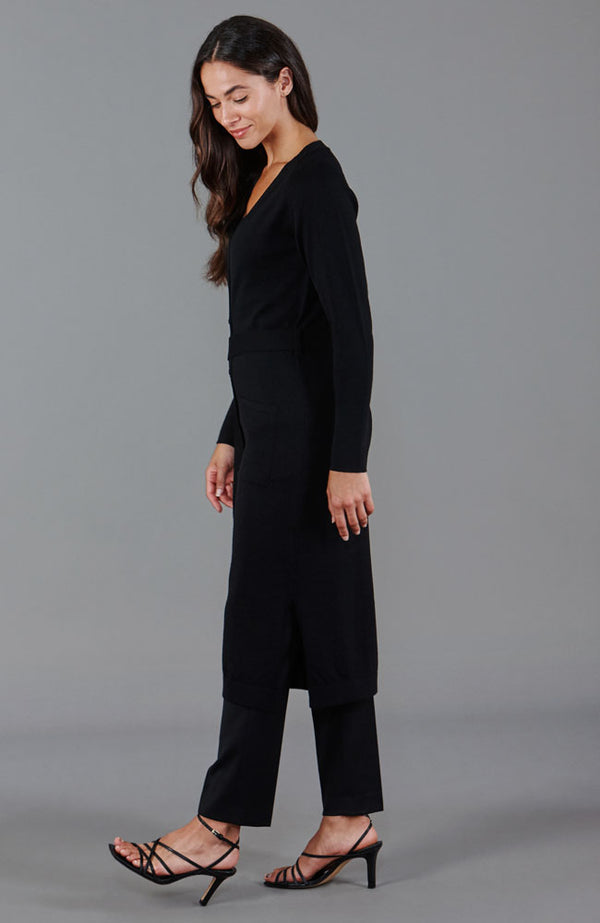 paul james Womens Pure Extrafine Merino Long Cardigan Dress