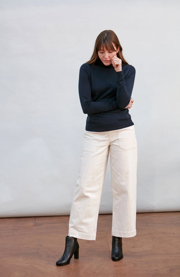 Paul James Womens Ultra Fine Cotton Roll Neck Long Sleeve Jumper