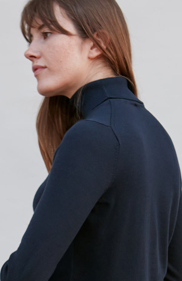 Paul James Womens Ultra Fine Cotton Roll Neck Long Sleeve Jumper