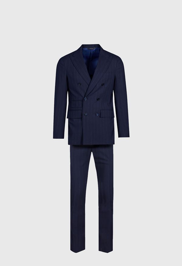paul stuart All Year Wool Double Breasted Stripe Suit