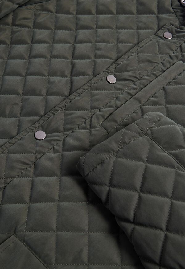Paul Stuart Belsetta Quilted Jacket With Suede Trim