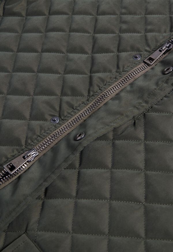 Paul Stuart Belsetta Quilted Jacket With Suede Trim