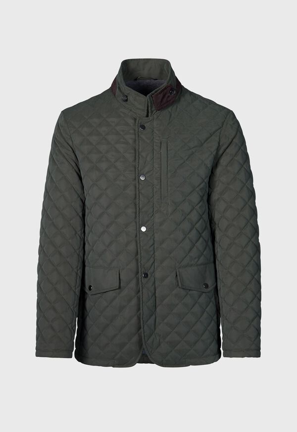 paul stuart Belsetta Quilted Jacket with Suede Trim