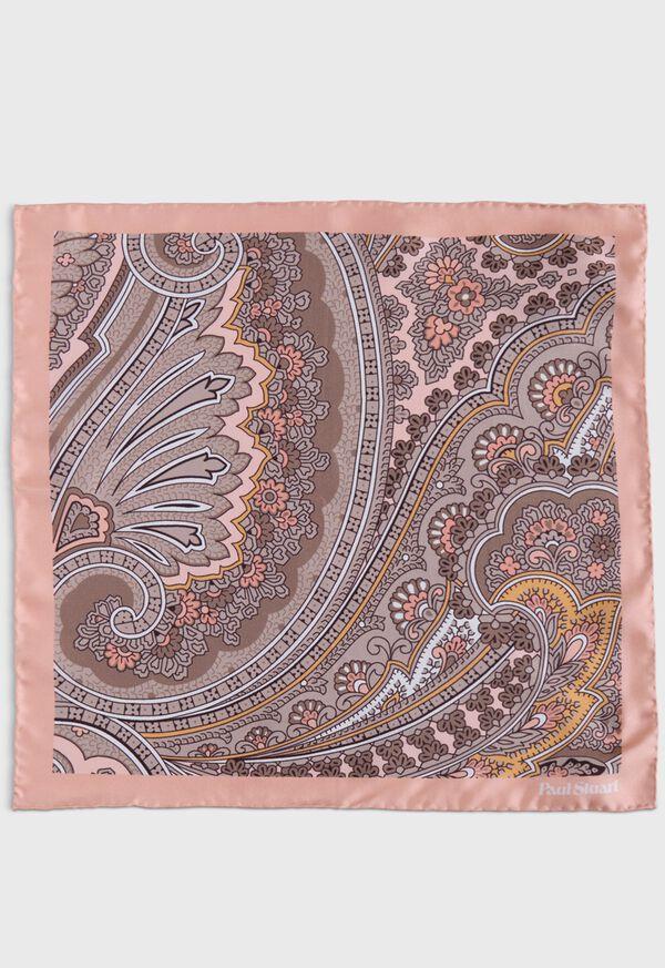 Paul Stuart Bold Paisley Printed Silk Pocket Square