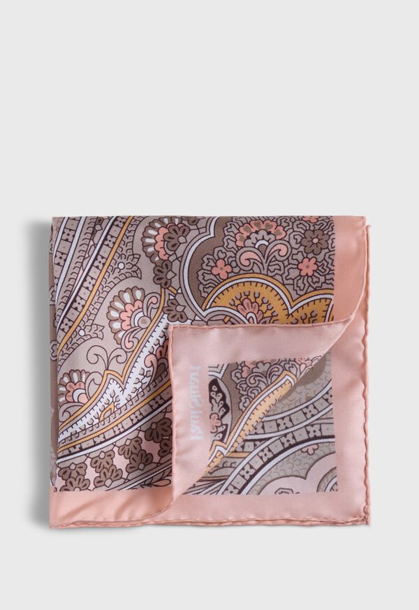 paul stuart Bold Paisley Printed Silk Pocket Square