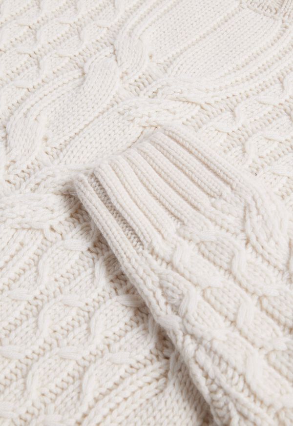 Paul Stuart Cashmere Cable And Rib Crewneck Sweater
