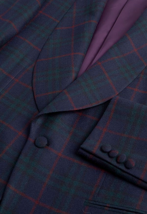 Paul Stuart Cashmere Plaid Shawl Collar Dinner Jacket
