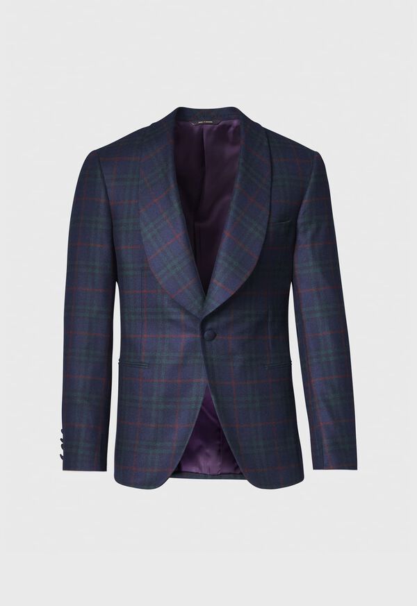 paul stuart Cashmere Plaid Shawl Collar Dinner Jacket