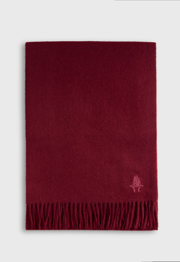 Paul Stuart Cashmere Scarf With Man On The Fence Logo