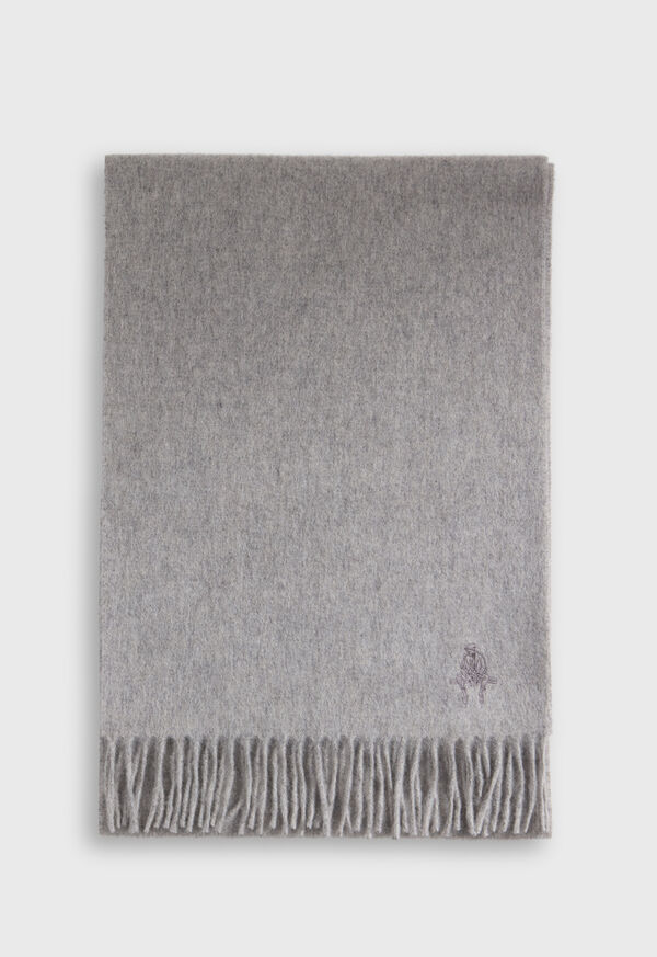 Paul Stuart Cashmere Scarf With Man On The Fence Logo