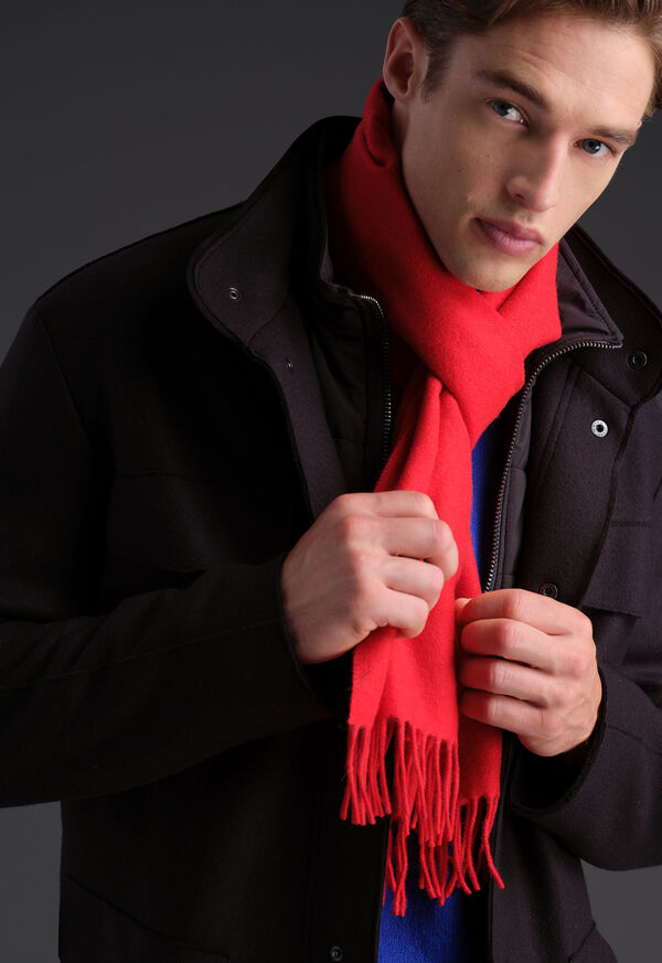 Paul Stuart Cashmere Scarf With Man On The Fence Logo