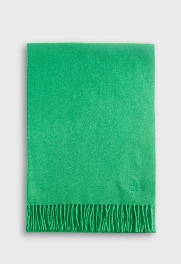 Paul Stuart Cashmere Scarf With Man On The Fence Logo