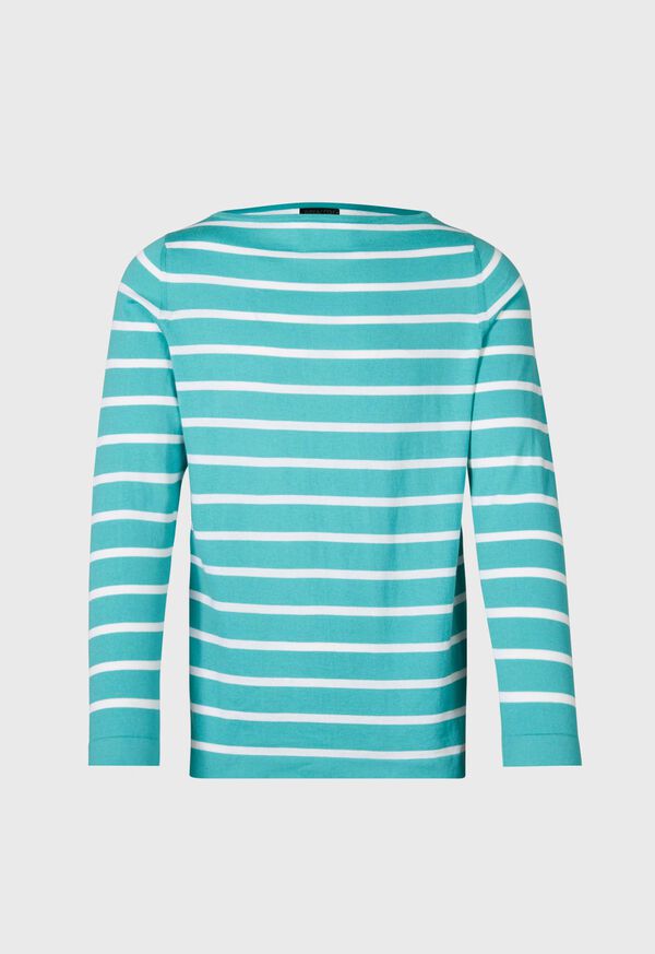paul stuart Cotton & Cashmere Boat Neck Stripe Pullover