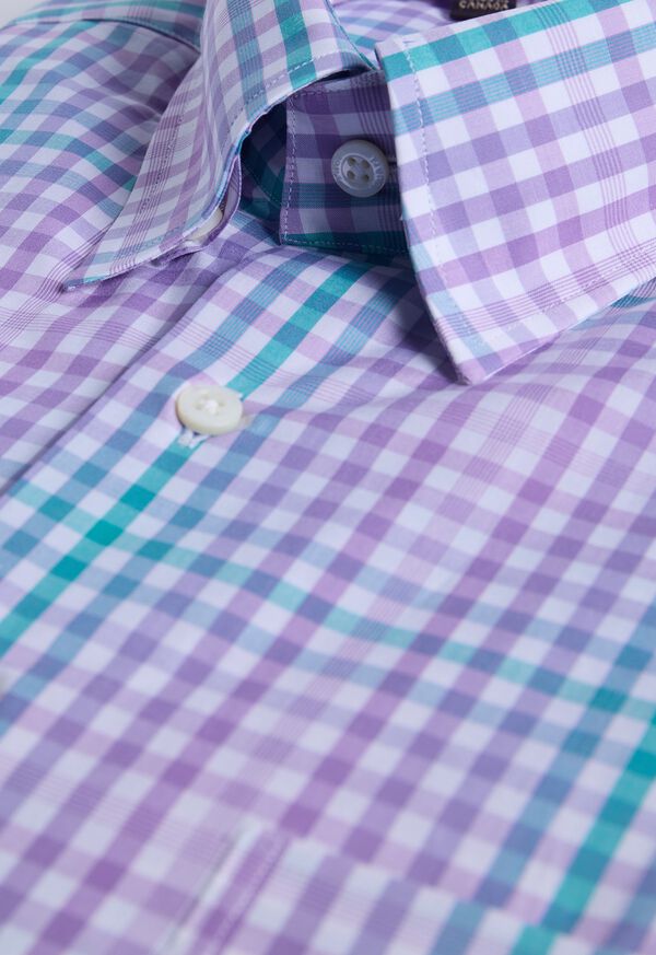 Paul Stuart Cotton Plaid Two Color Check Sport Shirt
