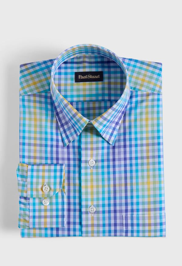 paul stuart Cotton Plaid Two Color Check Sport Shirt