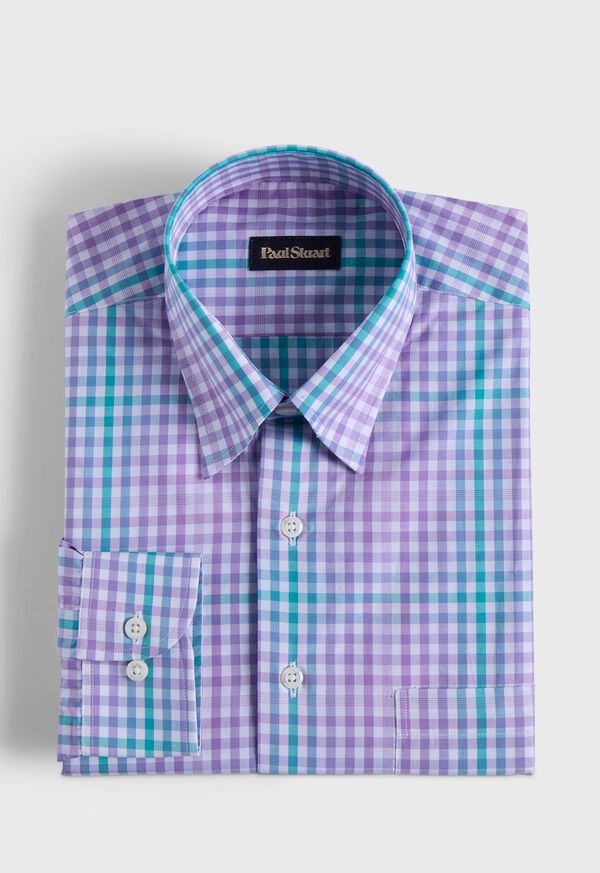 paul stuart Cotton Plaid Two Color Check Sport Shirt