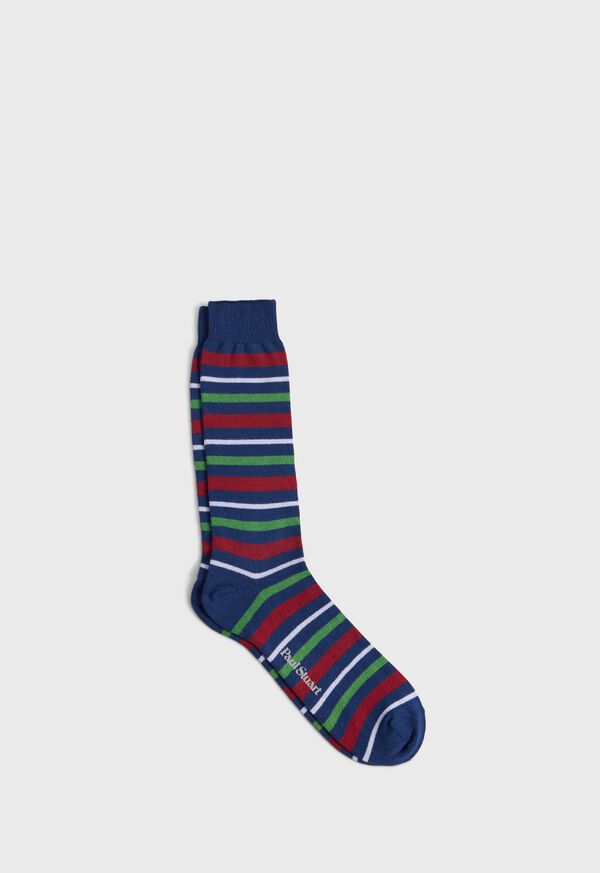 paul stuart Cotton Variegated Multicolor Stripe Sock