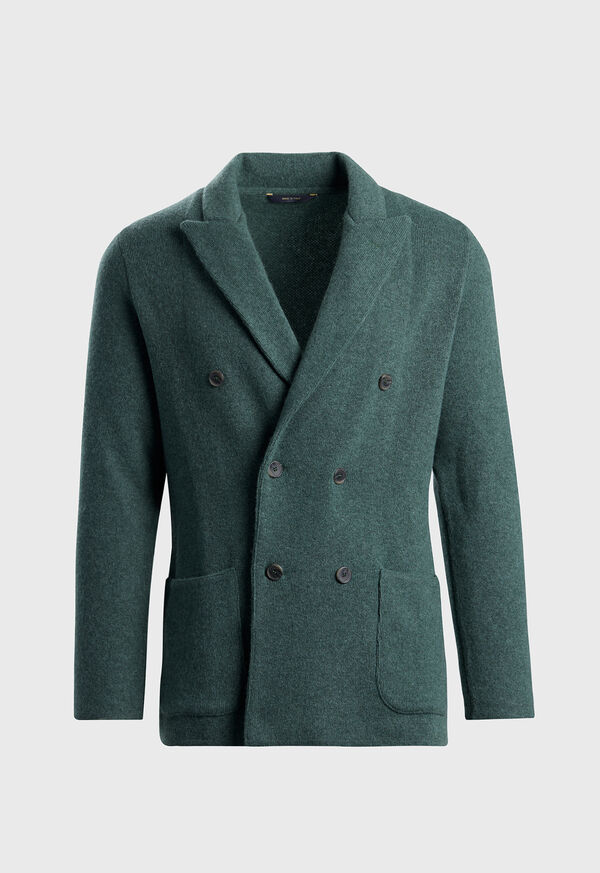 paul stuart Double Breasted Knitted Cashmere Blazer