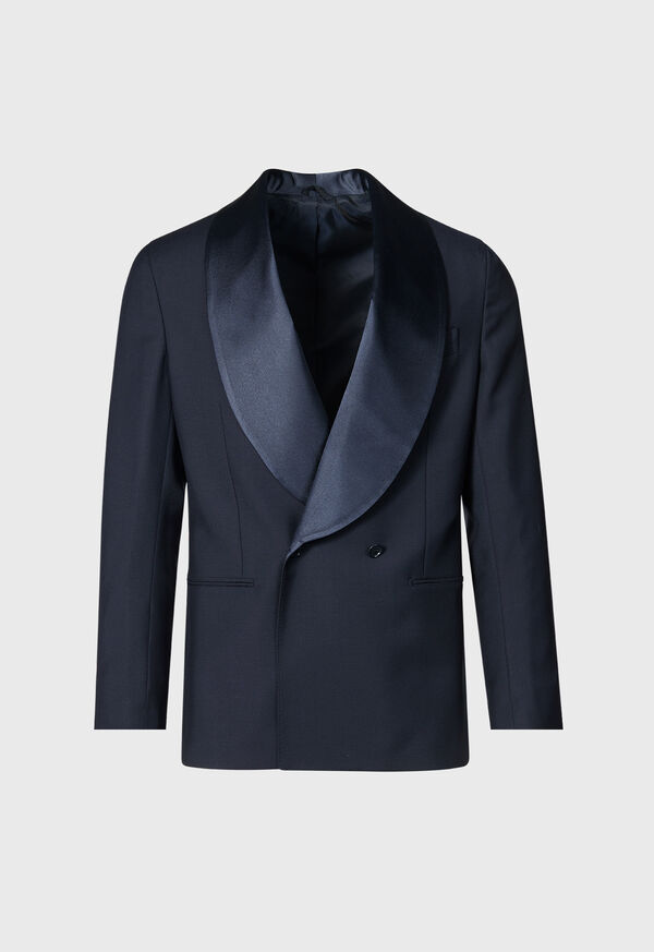 Paul Stuart Double Breasted Satin Shawl Lapel Tuxedo