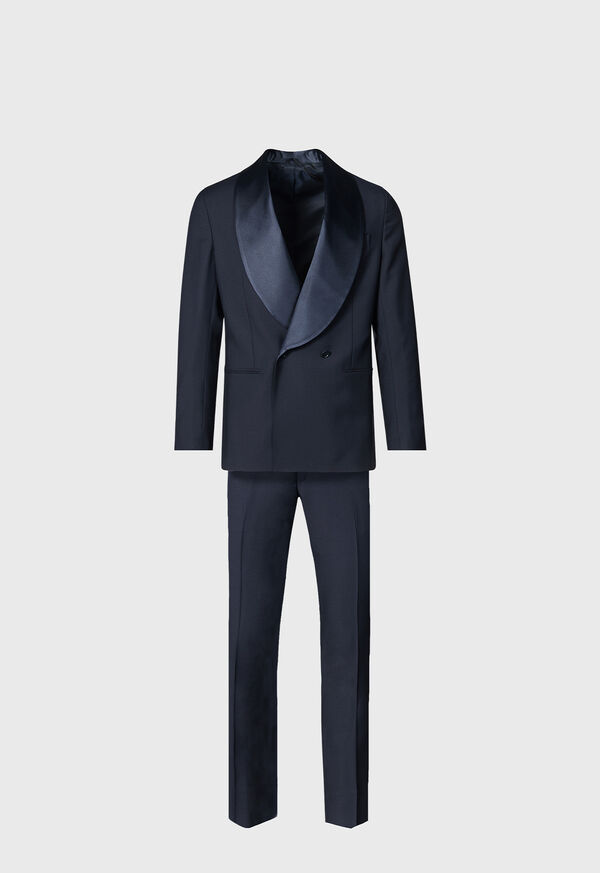paul stuart Double Breasted Satin Shawl Lapel Tuxedo