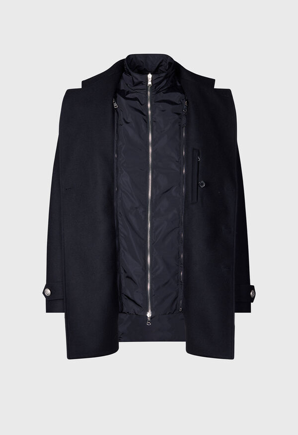 Paul Stuart Double Breasted Wool Coat & Detachable Jacket