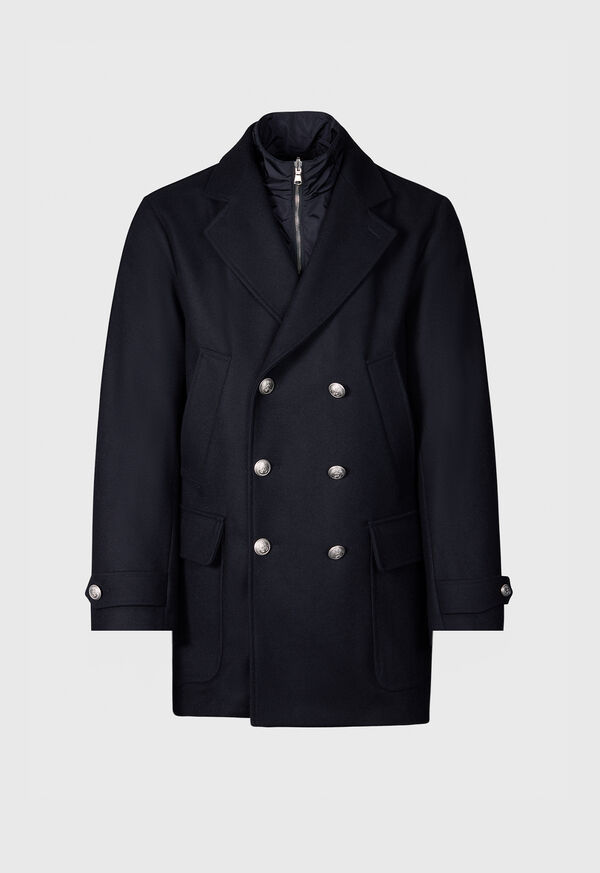 paul stuart Double Breasted Wool Coat & Detachable Jacket