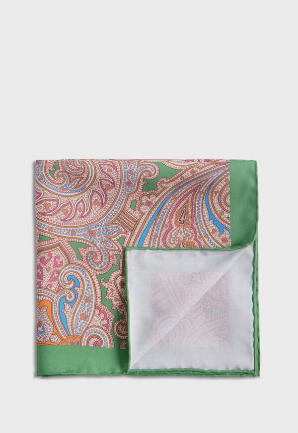 paul stuart Habotai Silk Summer Paisley Pocket Square