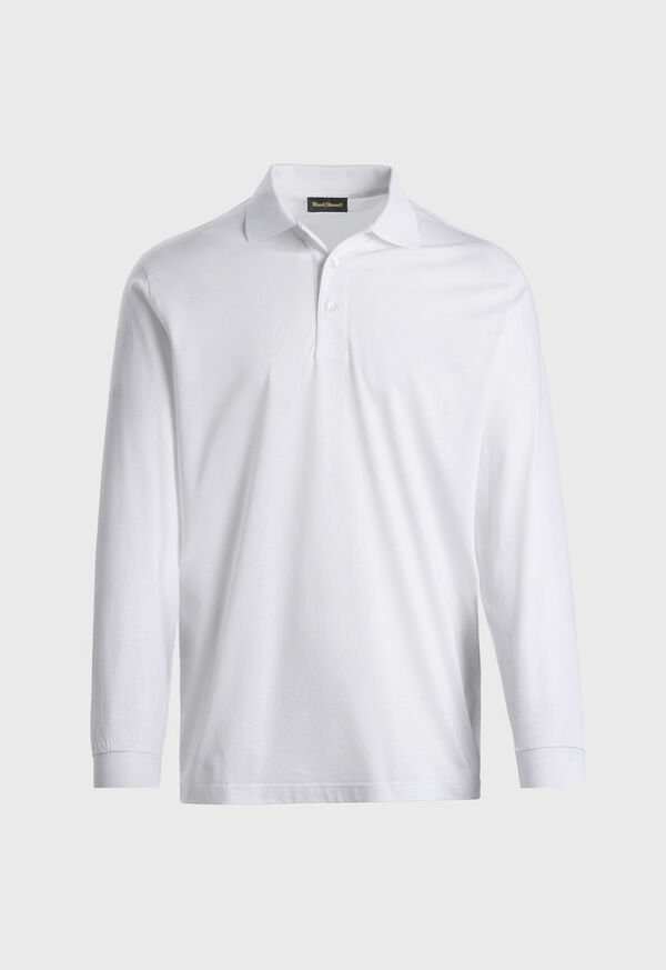 paul stuart Mercerized Cotton Long Sleeve Polo Shirt