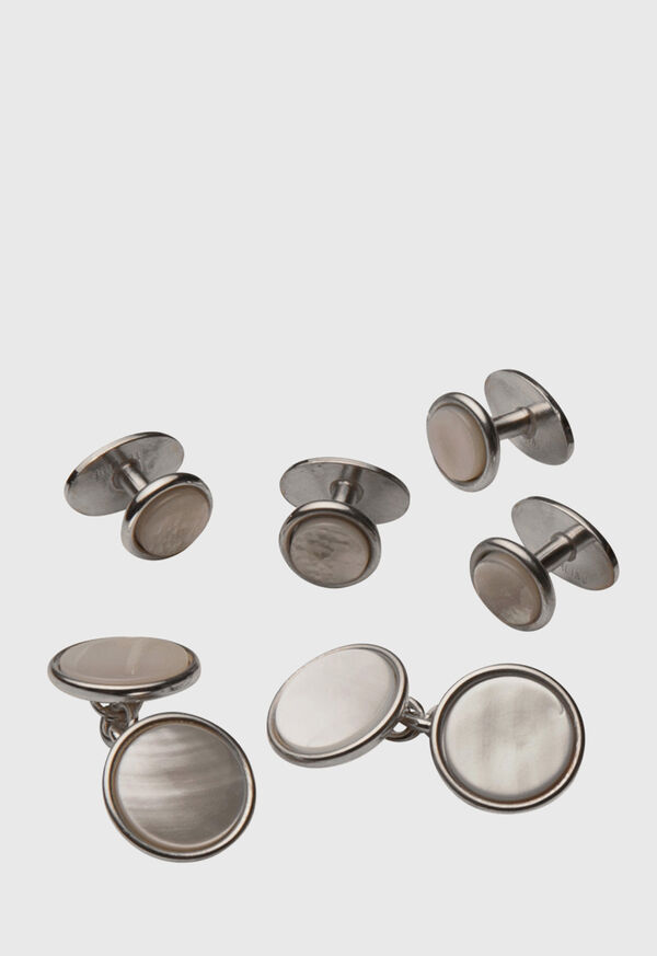 paul stuart Mother of Pearl Cufflink & Stud Formal Set