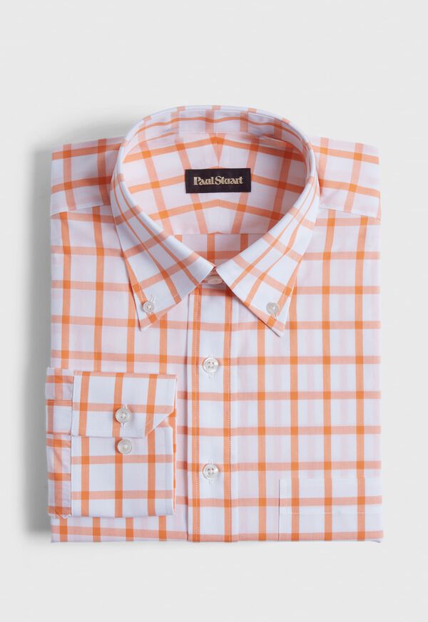 paul stuart Oversized Windowpane Cotton Dress Shirt