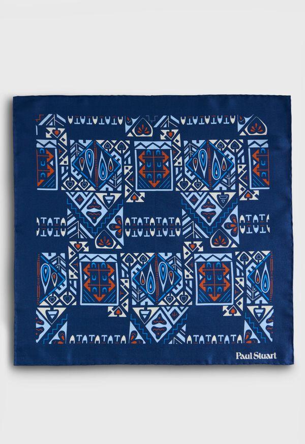 Paul Stuart Abstract Print Pocket Square