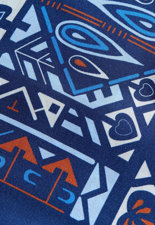 Paul Stuart Abstract Print Pocket Square