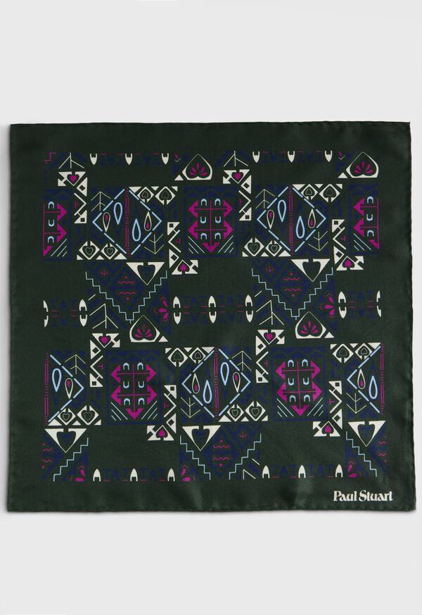 Paul Stuart Abstract Print Pocket Square