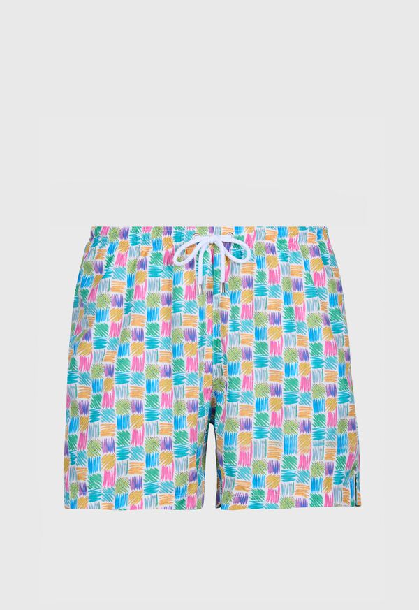paul stuart Abstract Squares Swim Trunk