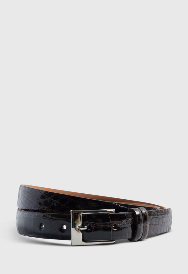 paul stuart Alligator Belt with Silver Buckle