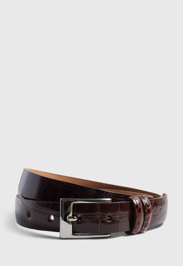 paul stuart Alligator Belt with Silver Buckle