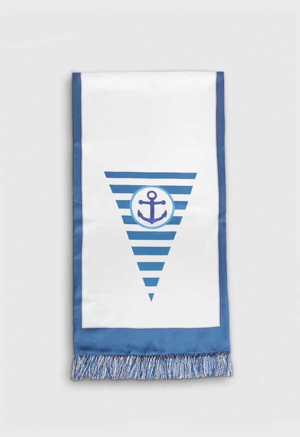 Paul Stuart Anchor Printed Silk Scarf