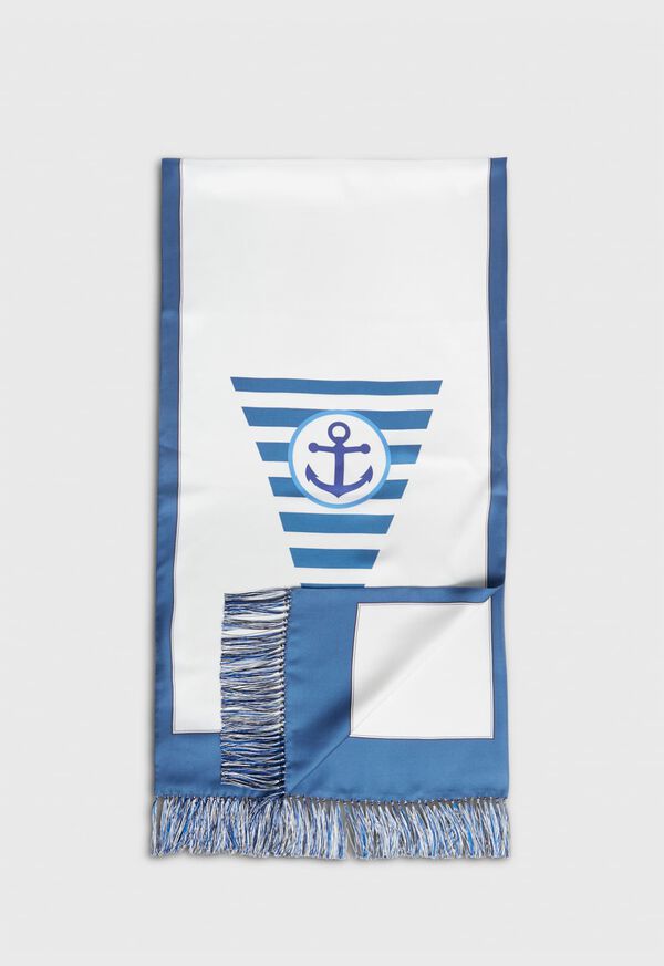 paul stuart Anchor Printed Silk Scarf