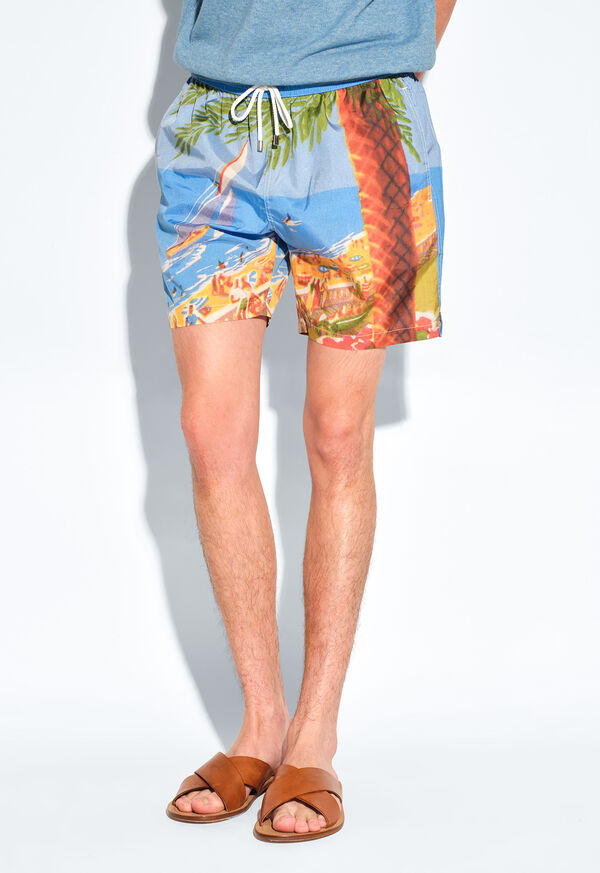 Paul Stuart Beach Scene Swim Trunk