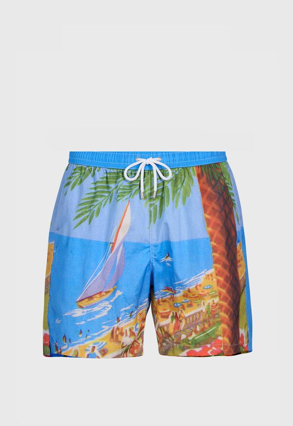 paul stuart Beach Scene Swim Trunk