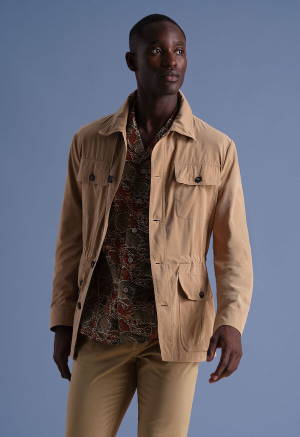 Paul Stuart Belsetta Safari Jacket With Suede Trim