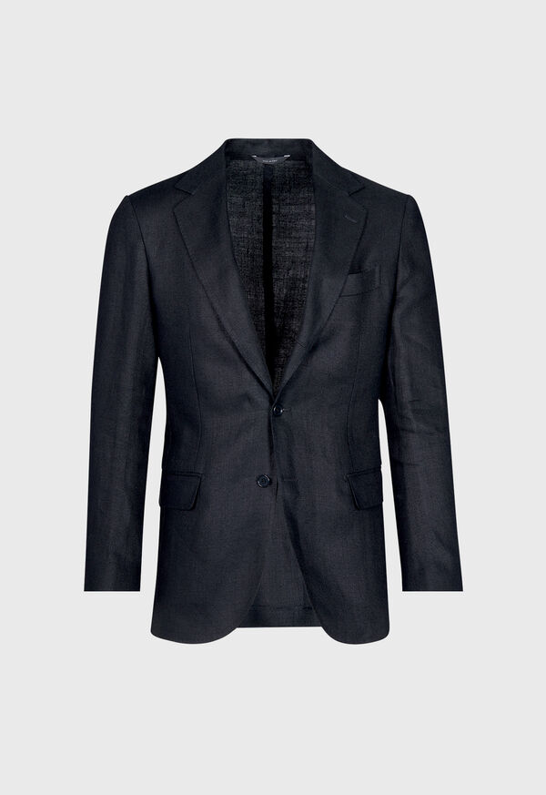 paul stuart Black Linen Two-Button Jacket