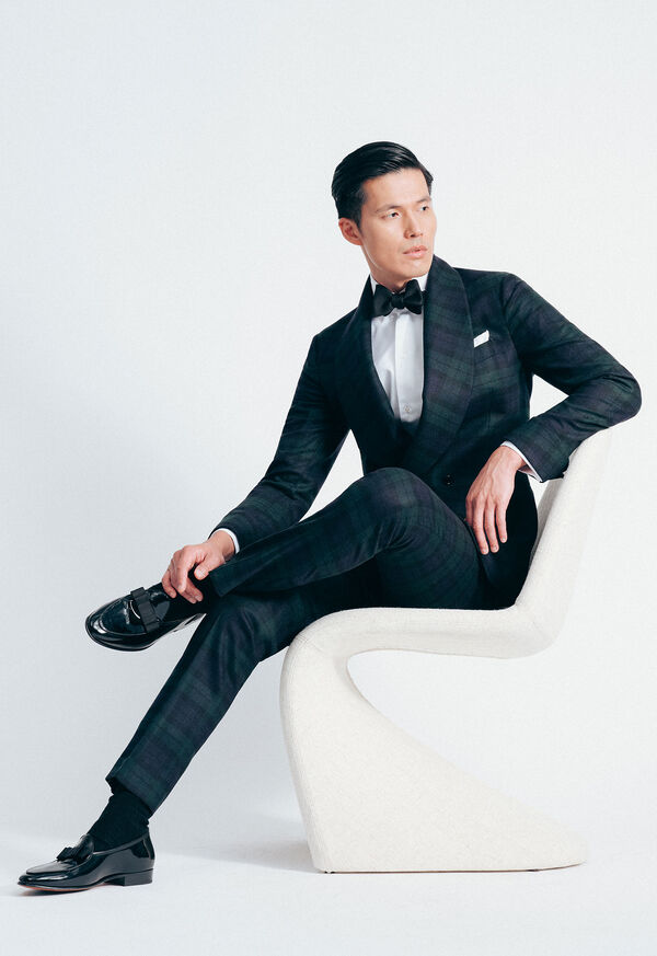 Paul Stuart Black Watch Shawl Collar Tuxedo