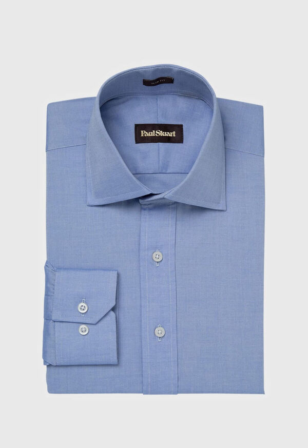 paul stuart Blue Cotton Slim Fit Dress Shirt
