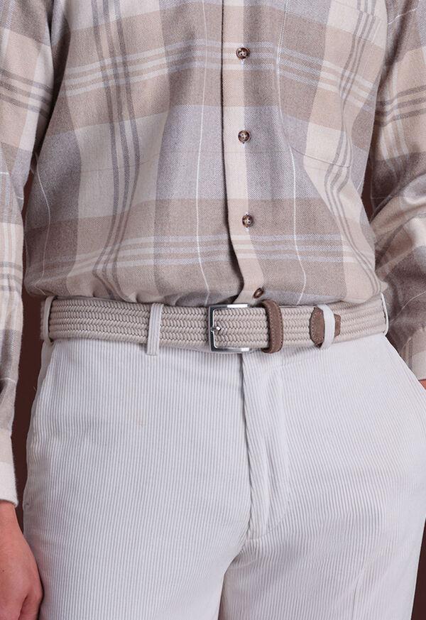 Paul Stuart Braided Wool Belt With Suede Trim