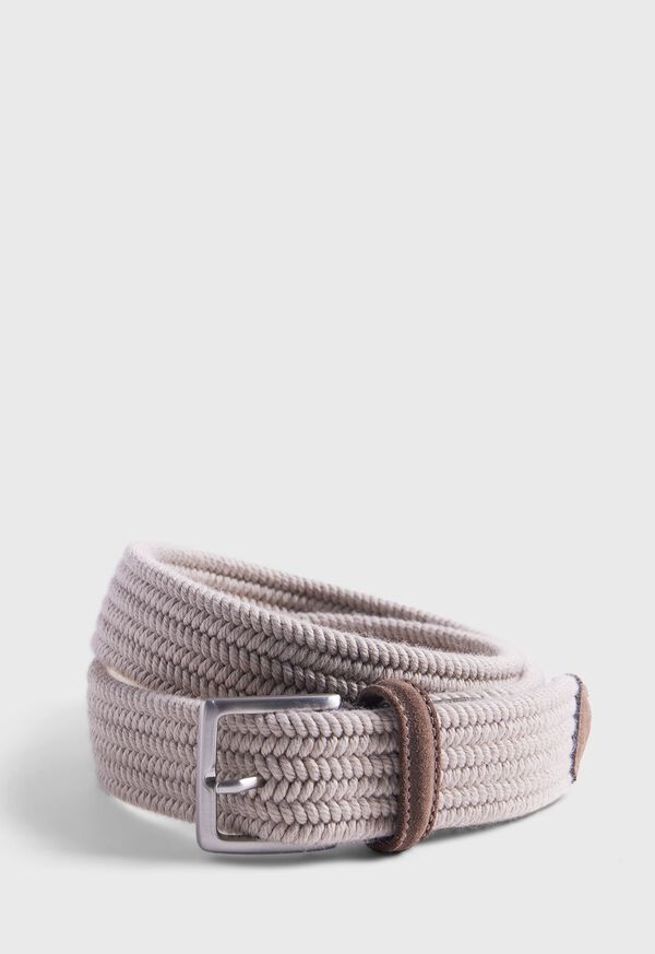 paul stuart Braided Wool Belt with Suede Trim
