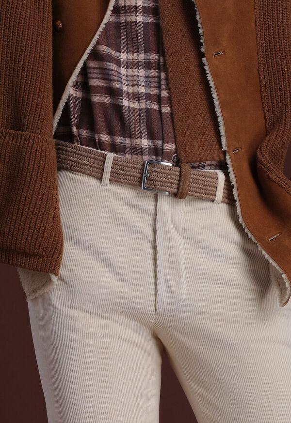 Paul Stuart Braided Wool Belt With Suede Trim