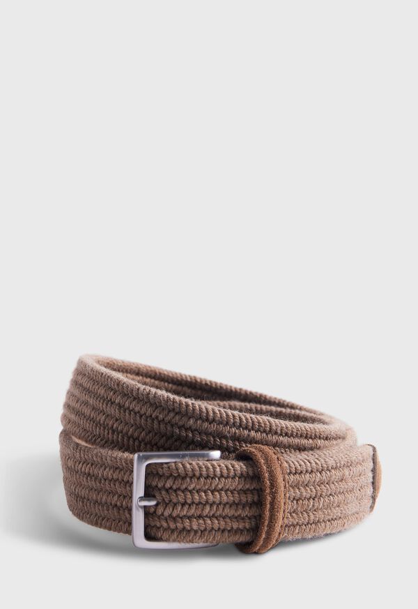 paul stuart Braided Wool Belt with Suede Trim